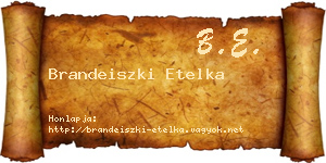 Brandeiszki Etelka névjegykártya